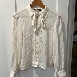 Zara Button Down with Novelty buttons and tie
